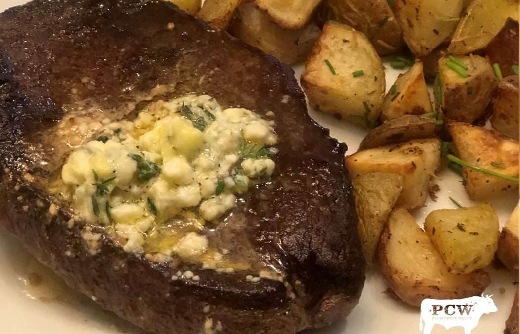 Sirloin Tip Steak with Blue Cheese Compound Butter